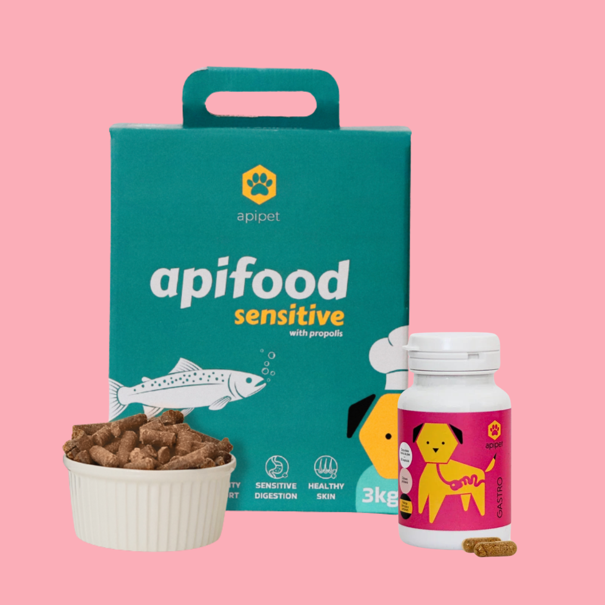 Apifood Sensitive Losos + GRATIS Apipet Gastro